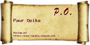 Paur Opika névjegykártya